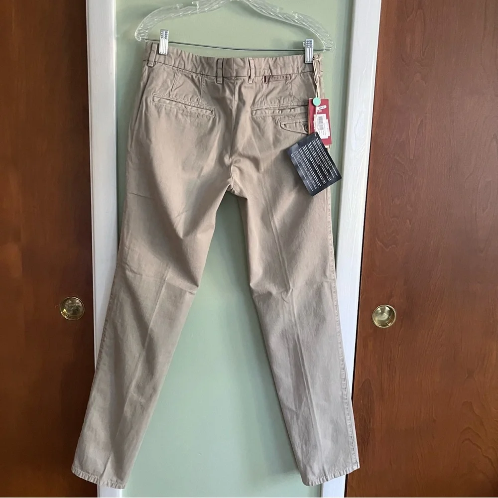 Incotex RED Women's Sz 29x31 100% Cotton BEIGE Straight Leg Chino Khaki Pants - Picture 4 of 16